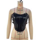 style women's clothing popular spring and summer sexy hot girls metal strap tube top vest fishbone waist small vest women