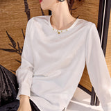 spring new national style high-end solid color long-sleeved shirt comfortable version temperament new Chinese top women's MZ027