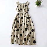 Sleeveless vest polka dot printing dress women's Popularan  new summer new literary and retro thin women's dress