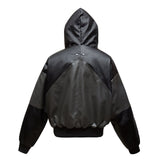 A79B n retro popular winter trend coat splicing color matching thickened men's thermal hooded seat mountain carving cotton suit