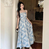 2025 High-end  niche floral suspender skirt women's summer new seaside vacation sexy meat-covering and thin dress