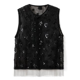 Guofeng  summer new embroidered high-end design vest new Chinese light luxury fringed vest women's clothing N4027