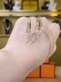 Temperament light luxury wheat ear pearl earrings  new trendy niche design high-end earrings silver needle earrings women