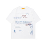 WT557 n summer gender-neutral street tide high-end letter garbled design loose men's crew neck short-sleeved T-shirt