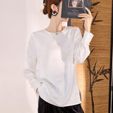 spring new national style high-end solid color long-sleeved shirt comfortable version temperament new Chinese top women's MZ027