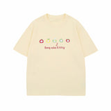 1243 n gender-neutral summer street tide fun cartoon simple design loose men's crew neck short-sleeved T-shirt