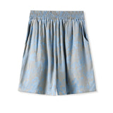 Summer new Chinese style new national style fashion jacquard silk, short-sleeved temperament top and shorts two-piece set M5005