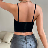 style fashion contrasting colors fish bone corset lace splicing thin sexy small vest suspender underwear