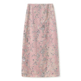 Spring New Guofeng Heavy Industry Embroidered Long Dress Women's  New Chinese Fashion Sequin Slim Hip Wrap Skirt MZ085