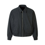 147 n retro popular autumn and winter street men's and women's striped double-sided wear design men's jacket loose coat