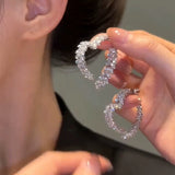 Temperament Light Luxury Sui Sui Ping An Love Earrings Women's Wheat Sui Earrings Internet celebrities Simple and advanced sense Sterling silver needle ear jewelry