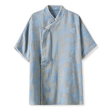 Summer new Chinese style new national style fashion jacquard silk, short-sleeved temperament top and shorts two-piece set M5005