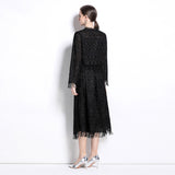 suit women's spring new age-reducing long-sleeved short top versatile umbrella skirt skirt fashionable two-piece set