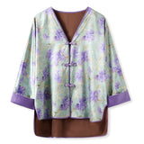 spring new Chinese flower print, fashionable and thin coat, light luxury high-end top, women's M4119