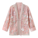 Spring  new national style mesh bead top new Chinese velvet v-neck embroidered cardigan jacket N2049