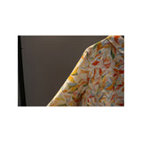 spring new product casual temperament printed shirt women's long sleeves loose large size comfortable ramie POLO collar top