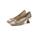 2025 6388-7  square head thick heel high heels women's 2025 new professional commuter single shoes niche design sense