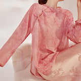 Guofeng new flower printing new Chinese thin shirt light luxury high temperament loose and thin top M3070