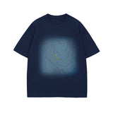 1245 n gender-neutral summer street tide fun cartoon simple design loose men's crew neck short-sleeved T-shirt