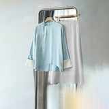 New Chinese top, summer skirt, button-down coat women's fashion suit, satin national style shirt B0319