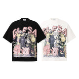 T996 n Street Summer Subculture Neutral High Sense Cartoon Printing Design Men's Loose Short Sleeve T-Shirt