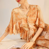 The national style is beautiful, high-end lotus leaf edge smudged fairy long dress, female summer new Chinese light luxury dress N3053