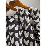 summer women's clothing new Korean version of love printing round neck pullover loose short-sleeved shirt women's doll shirt