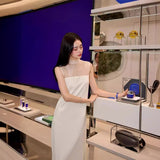 2025 Bride morning dress certificate small white dress daily wear minimalist light wedding dress morning robe wedding toast dress