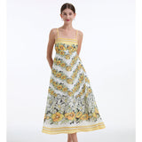 Real shot, summer, positioning print, rubber band elastic vest, suspender, high waist pendulum dress, adjustable shoulder straps.