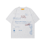 WT557 n summer gender-neutral street tide high-end letter garbled design loose men's crew neck short-sleeved T-shirt