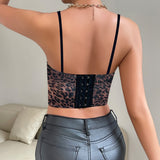style leopard print short printed vest sling white wear wild elastic steel ring chest wrap top women