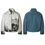 142 n retro popular autumn and winter men's Carhart print design trend men's and women's old jackets