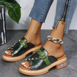 hulianfu Woman Platform Slippers Fashion Leather Shoes Summer Casual Ladies' Slippers Causal Rivets Women' Slippers Plus Size