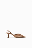 Summer New Women'S Brown High Heels Fine Heeled Delicate Pointed Toe Shallow Mouth Single Shoes Wrap Toe Mule Shoes