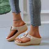 Women New Summer Sandals Open Toe Beach Shoes Flip Flops Wedges Comfortable Slippers Cute Sandals Chaussure Femme Plu Size 35~43