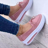 hulianfu Shoes Women's Summer Platform Sport Casual Shoes Lace-up Flats Plus Size 43 Comfort Non Slip Women Loafers Vulcanize Shoes