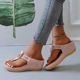 Women New Summer Sandals Open Toe Beach Shoes Flip Flops Wedges Comfortable Slippers Cute Sandals Chaussure Femme Plu Size 35~43