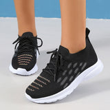 Plus Size 43 Soft Sole Casual Shoes Women  Autumn Breathable Mesh Knitted Sneakers Woman Flat Heels Anti Slip Walking Shoes