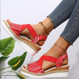 new Summer Women's Wedges Sandals Peep Toe Ladies Cross-tied Slides Thick Bottom Fashion Open Toe Female New Woman Shoes