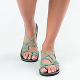 Women Sandals Flip Flop Summer Woman Cross Flats Ladies Mixed Color Women's Casual Female Sewing Beach Shoes Plus Size