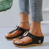 Women New Summer Sandals Open Toe Beach Shoes Flip Flops Wedges Comfortable Slippers Cute Sandals Chaussure Femme Plu Size 35~43