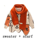 Autumn Kids Knitted Print Panda Sweater For Girls Irregular O Neck Christmas Sweater Toddler Baby Pullover Sweaters Coat 6 8 12