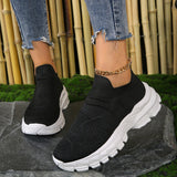 Breathable Mesh Thick Bottom Sneakers Women  Autumn Platform Knitted Casual Shoes Woman Plus Size 42 Anti Slip Sock Shoes