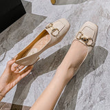 Spring/summer  New brand low heel shoes Fashionable square head pearl design outer wear work women's shoes Free shipping