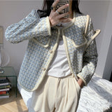 High Quality French Vintage Small Fragrance Tweed Jacket Coat Women's Spring Autumn Casual Fried Street Short Coat Plaid Outwear