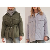 RR Spring Turn Down Collar Parkas Women Fashion Tie Belt Coats Women Elegant Solid Front Pockets Cotton Jackets Female Ladies