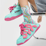 Y2K Thick Bottom Platform Sneakers Women  Autumn Hip Hop Lace Up Sneaker Slippers Woman Breathable Non Slip Skateboard Shoes