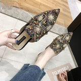 hulianfu Luxury Women Mules Ladies Summer Chinese Slippers Women Shoes New Low Heels Flat Casual Shoes Woman Flip Flops