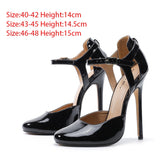 hulianfu Ladies High Heels Round-Toe Heeled Sandals Large Size 40-48 Sexy Mary Jane Stiletto Pumps Women  New Party Daily Shoes 14cm