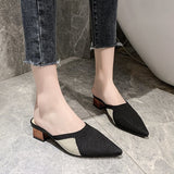 hulianfu Women's Mules Shoes Outdoor Women Slippers Female Square Toe Shallow Casual Shoes Comfortable Slippers Slides Summer New